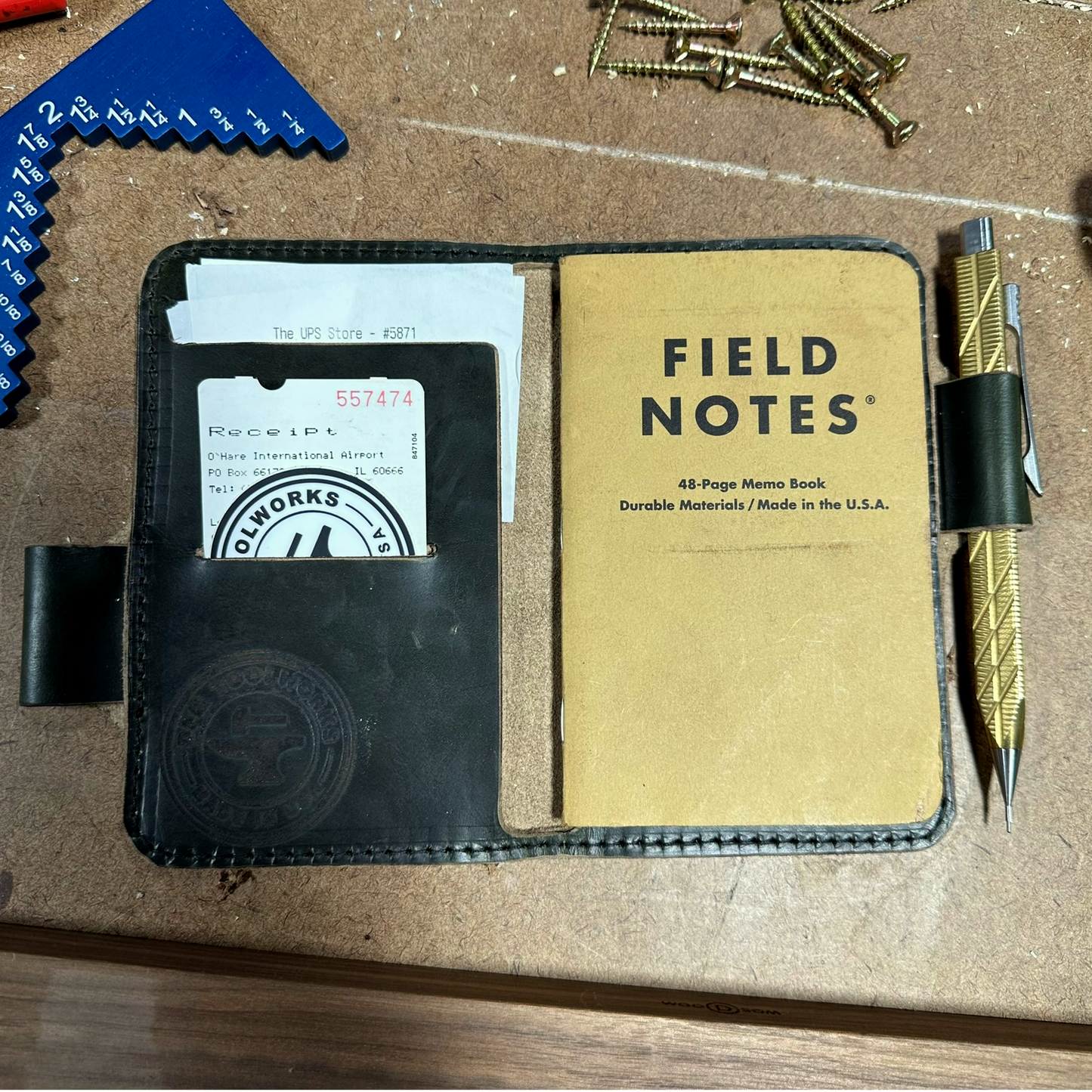 Leather Notebook Cover 3.5in x 5.5in Compatible with Field Notes SHIPS END OF MAY