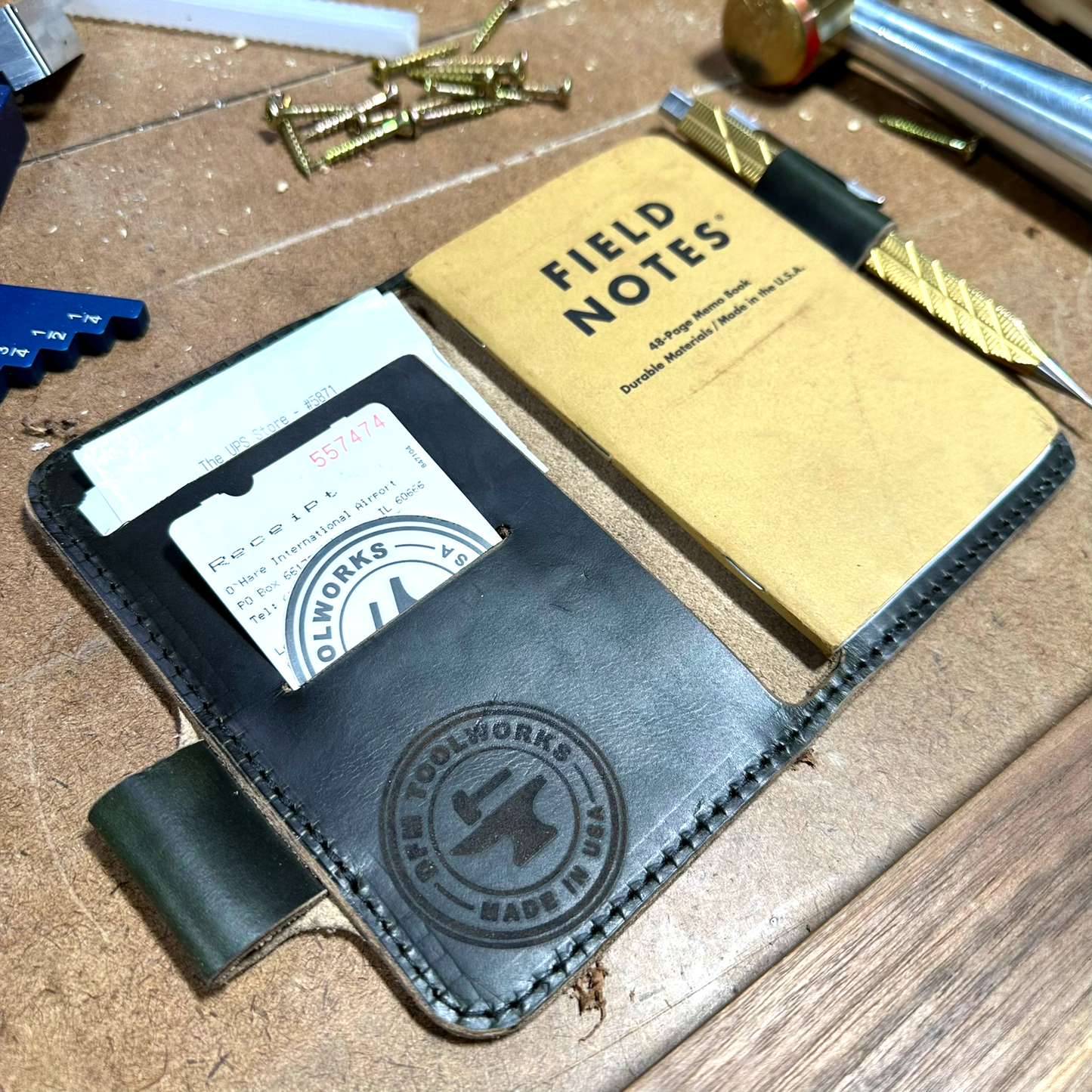 Leather Notebook Cover 3.5in x 5.5in Compatible with Field Notes