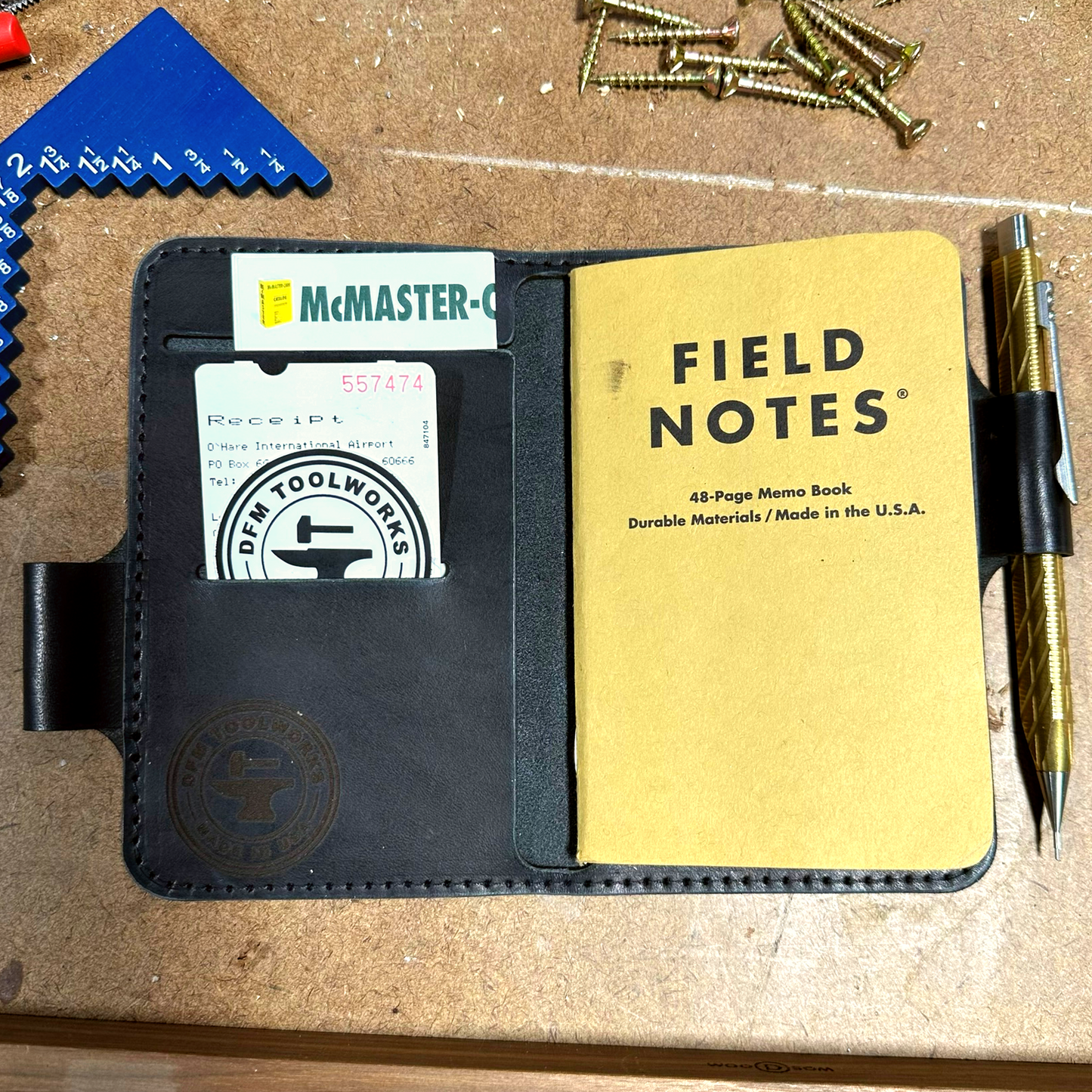 Leather Notebook Cover 3.5in x 5.5in Compatible with Field Notes