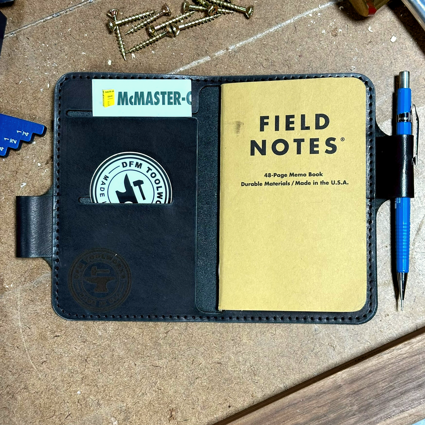 Leather Notebook Cover 3.5in x 5.5in Compatible with Field Notes