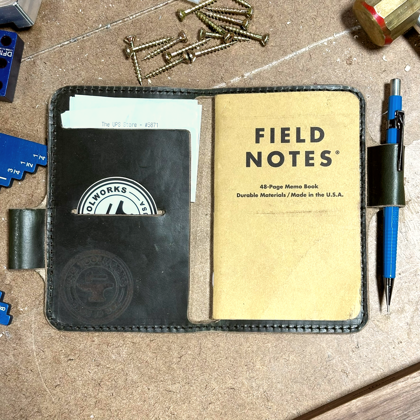 Leather Notebook Cover 3.5in x 5in Compatible with Field Notes and A6 Size SHIPS END OF MAY