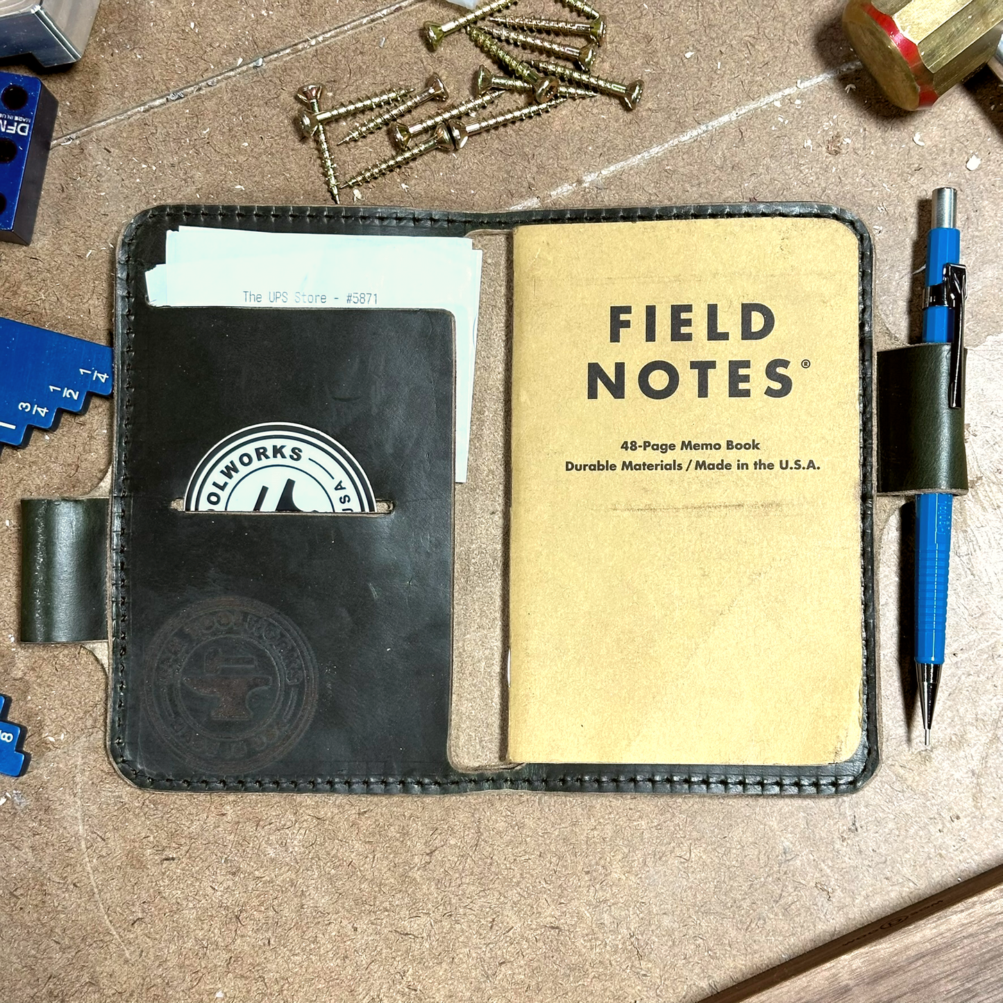 Leather Notebook Cover 3.5in x 5.5in Compatible with Field Notes SHIPS END OF MAY