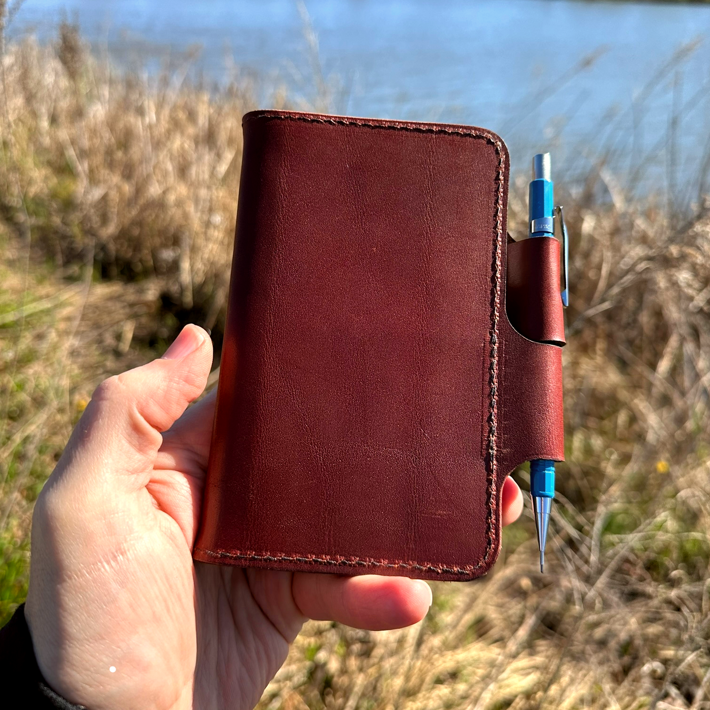 Leather Notebook Cover 3.5in x 5.5in Compatible with Field Notes