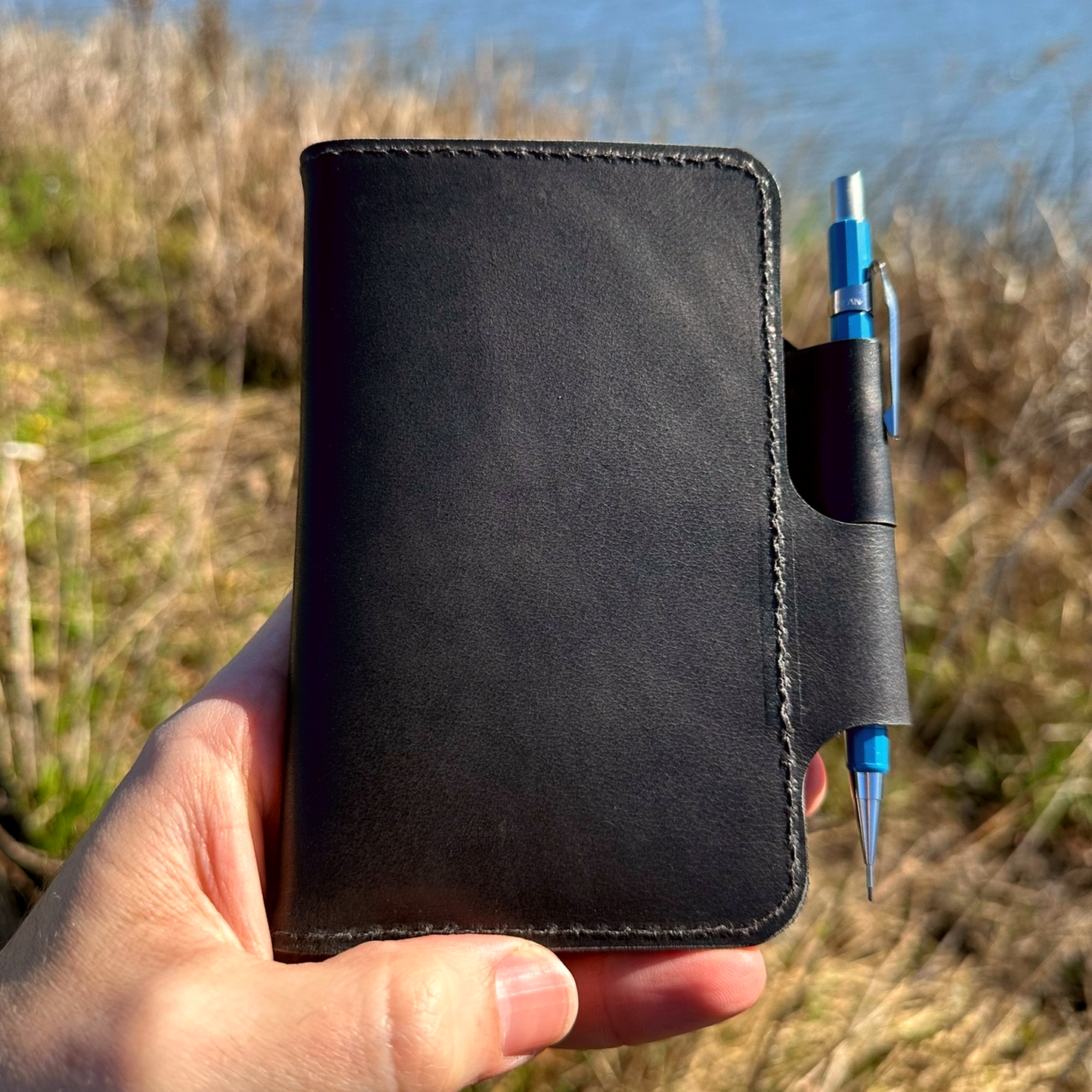 Leather Notebook Cover 3.5in x 5in Compatible with Field Notes and A6 Size SHIPS END OF MAY
