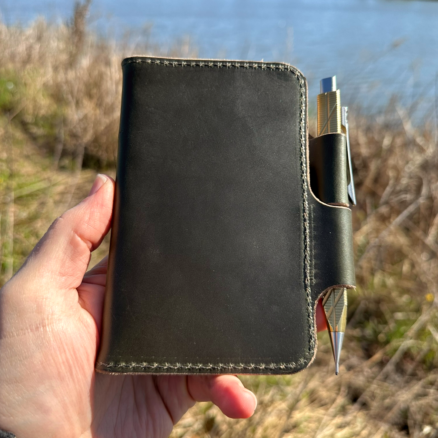 Leather Notebook Cover 3.5in x 5.5in Compatible with Field Notes