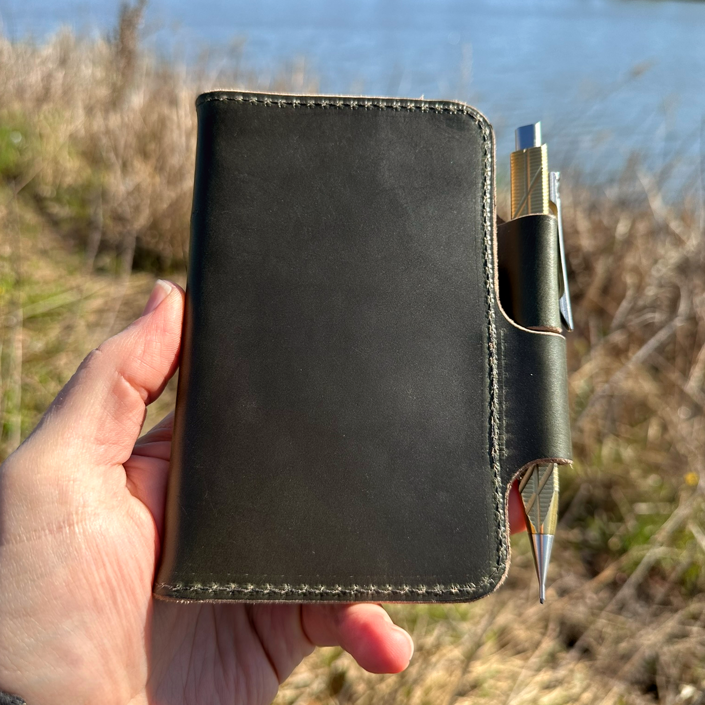 Leather Notebook Cover 3.5in x 5in Compatible with Field Notes and A6 Size SHIPS END OF MAY